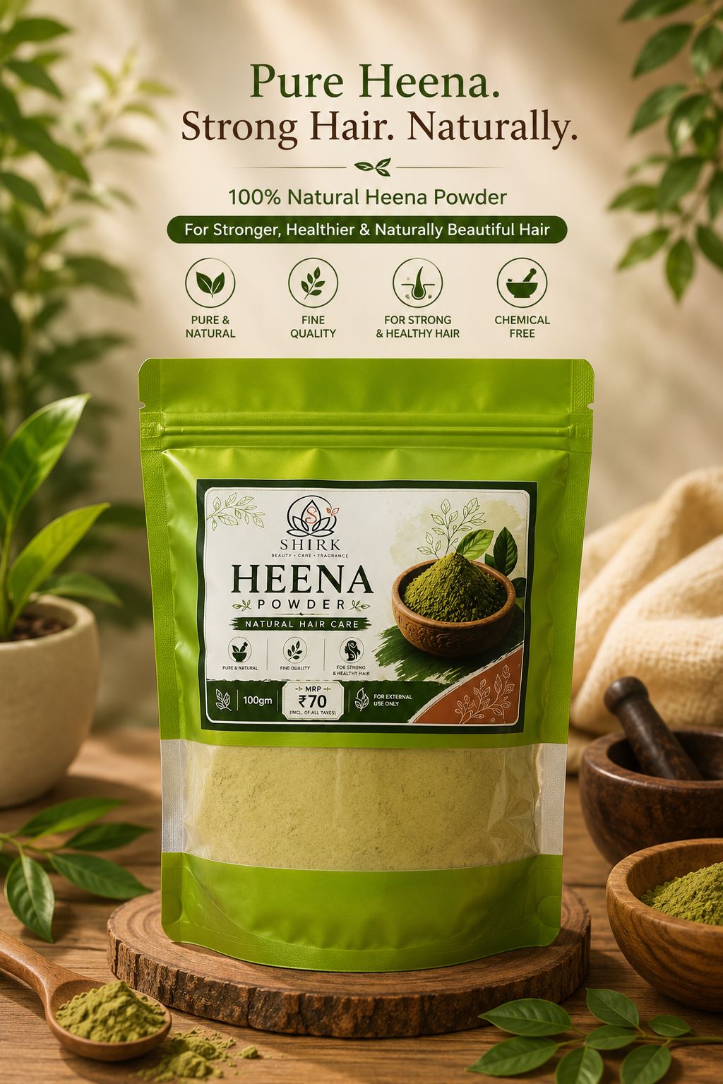 SHIRK Heena Powder 100g - Pure Natural Hair Care