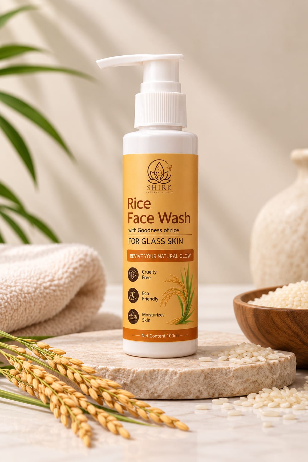 SHIRK Rice Face Wash 100ml - Glass Skin Natural Glow Lifestyle